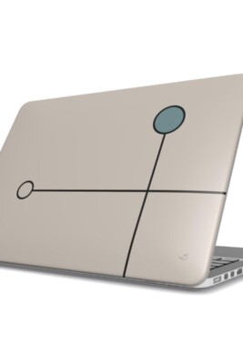 Modern minimalist MacBook case with fine black line structure and restrained accent. Part of the Balance Series. Clean and protective.