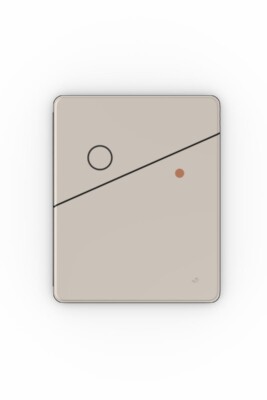 Minimal geometric iPad case – Balance 01 with fine black lines and subtle accent