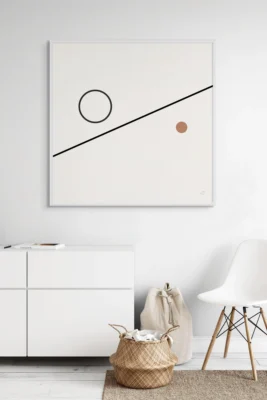 minimal canvas art, geometric wall art, black line canvas, Balance Series, modern minimal decor