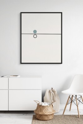 geometric framed art, minimalist wall print, black line poster, Balance Series, modern decor