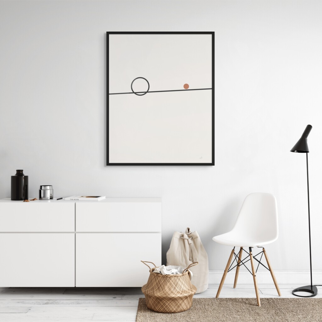 Modern Geometric Framed Poster – Balance 05 – Distance Posters  - 1