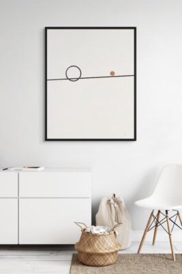 modern framed wall art, geometric print, minimal home decor, Balance Series, structured design