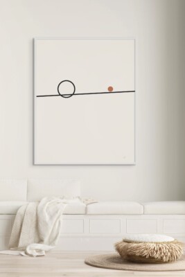 modern framed wall art, geometric print, minimal home decor, Balance Series, structured design
