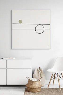 minimal line art canvas, geometric decor, black line wall art, Balance Series, Scandinavian style