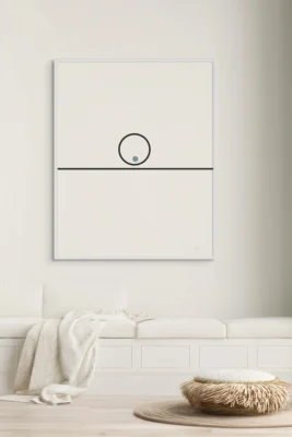 accent framed poster, geometric wall art, minimal framed decor, Balance Series, modern design