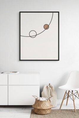 abstract framed wall art, minimalist decor, geometric framed print, Balance Series, structured interior
