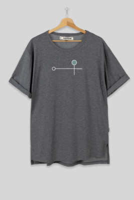 minimalist T-shirt, geometric tee, modern clothing, Balance Series, black line print