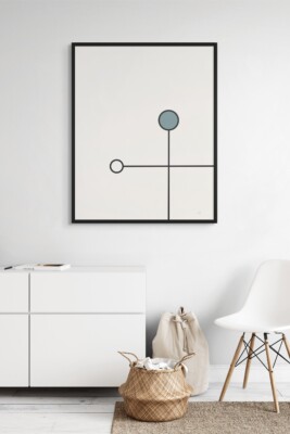 minimalist framed print, geometric decor, black line wall art, Balance Series, Scandinavian decor