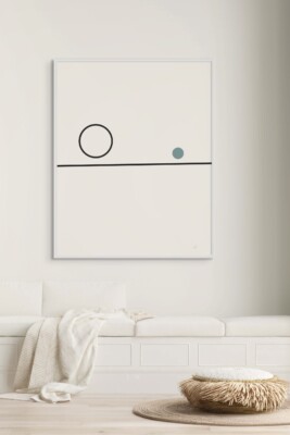 subtle framed art, geometric wall decor, minimal framed print, Balance Series, structured design