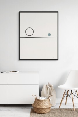 subtle framed art, geometric wall decor, minimal framed print, Balance Series, structured design