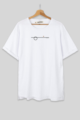 minimal T-shirt, geometric shirt, black line design, Balance Series, modern clothing, white t-shirt
