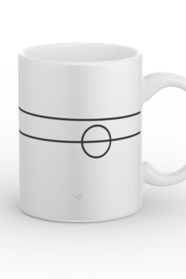 line art coffee mug, minimalist mug, white ceramic cup, Balance Series, black line design