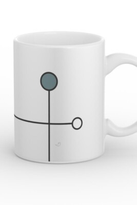 minimalist mug, geometric ceramic cup, white coffee mug, Balance Series, structured design