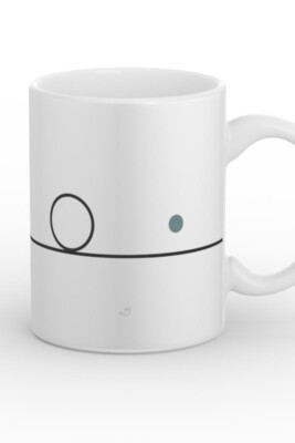subtle mug, geometric coffee cup, minimal ceramic mug, Balance Series, black line art