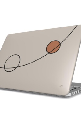 abstract laptop case, minimalist MacBook cover, geometric line art, Balance Series, structured design