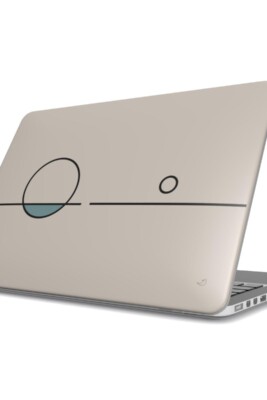 black line laptop case, minimal MacBook case, geometric tech accessory, Balance Series, structured design