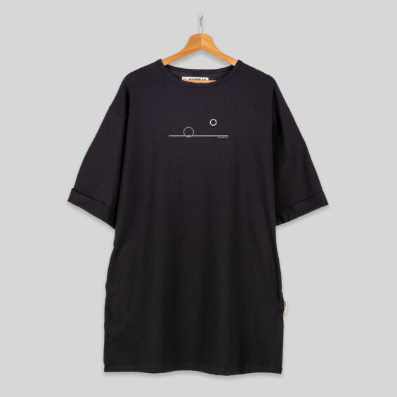 Balance 02 – Minimal Line Art Short T-Shirt Dress Dresses  - 3