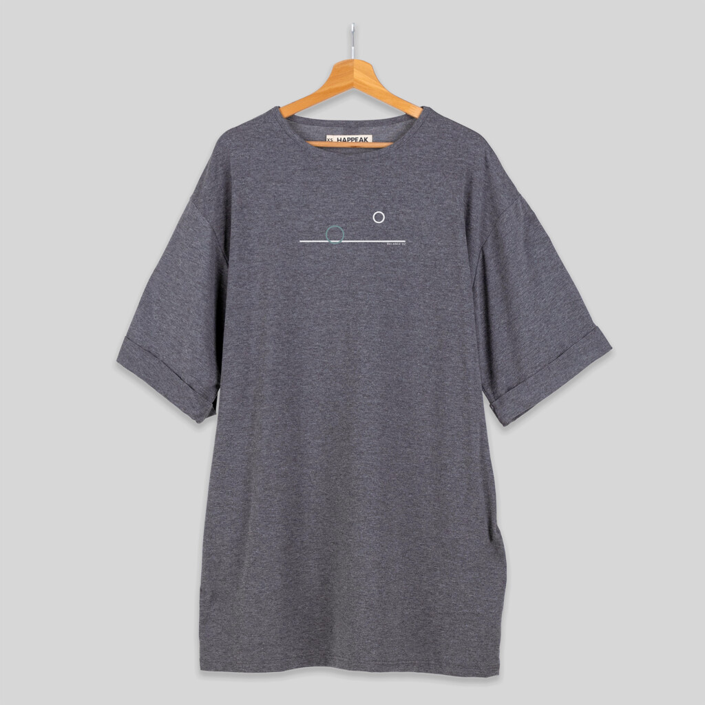 Balance 02 – Minimal Line Art Short T-Shirt Dress Dresses  - 1