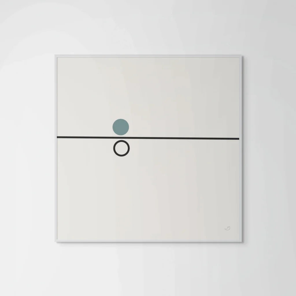 Balance 03 minimal geometric art with horizontal line structure