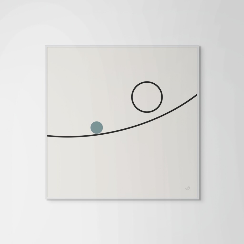 Balance 04 abstract minimal geometric composition with curved line