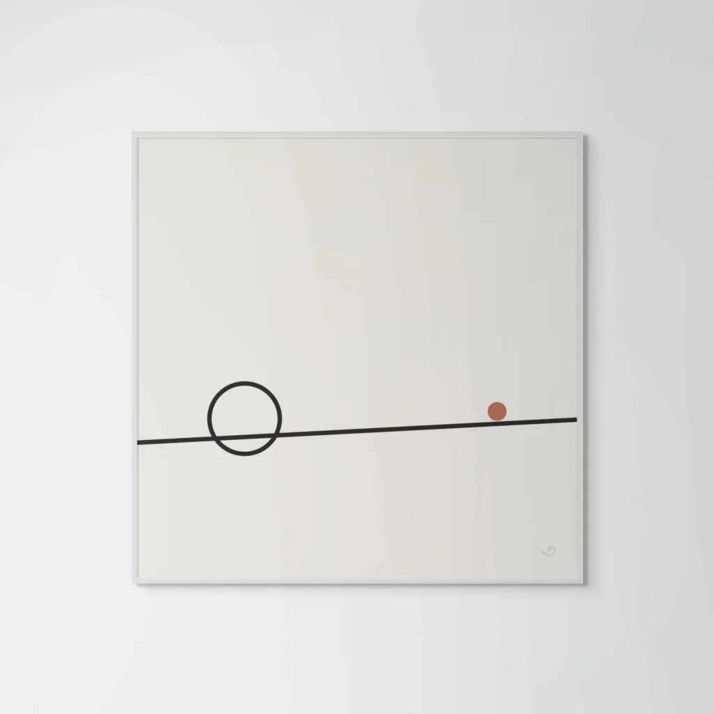 Balance 05 minimal geometric composition with tension between forms