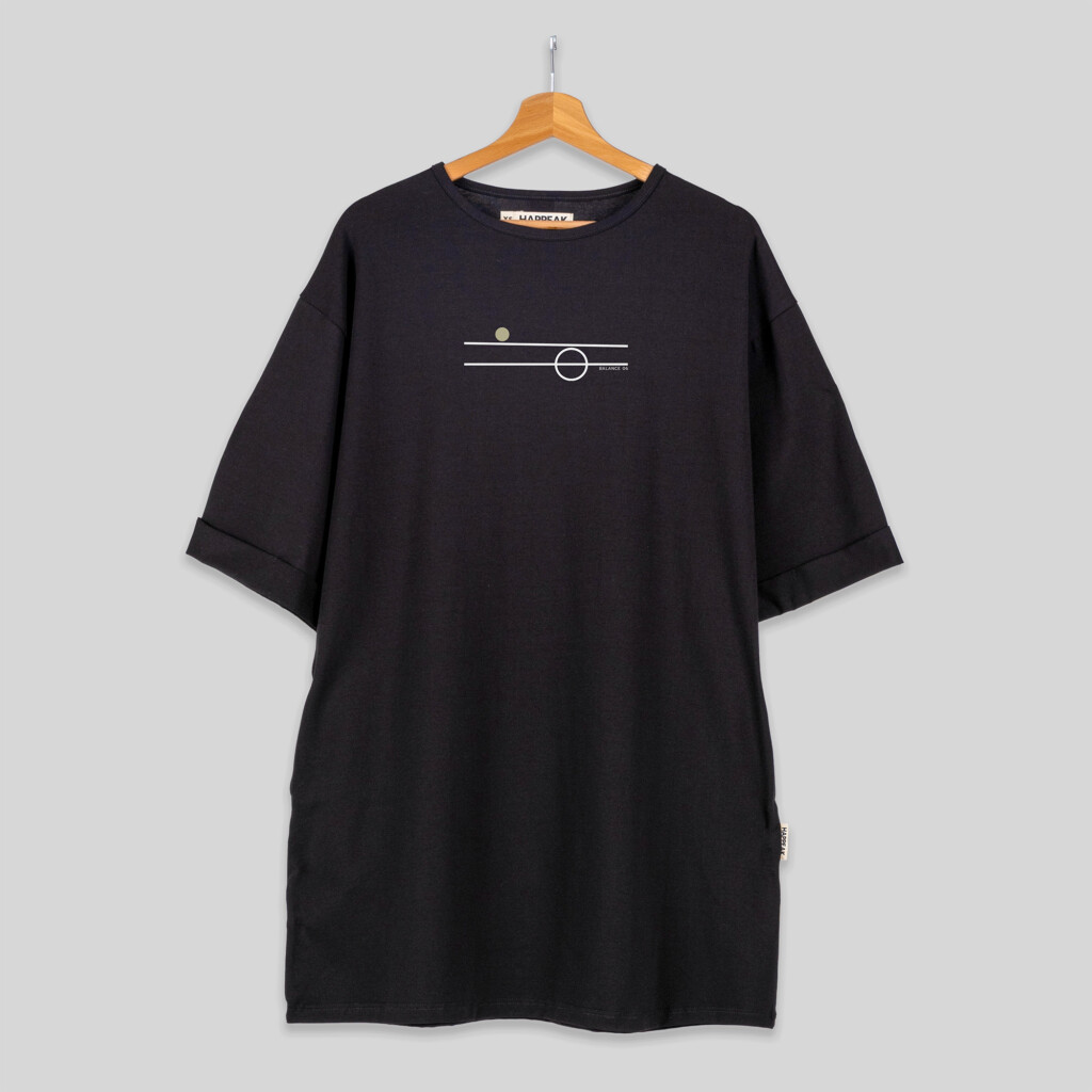 Balance 06 – Minimal Line Art Short T-Shirt Dress Dresses  - 1