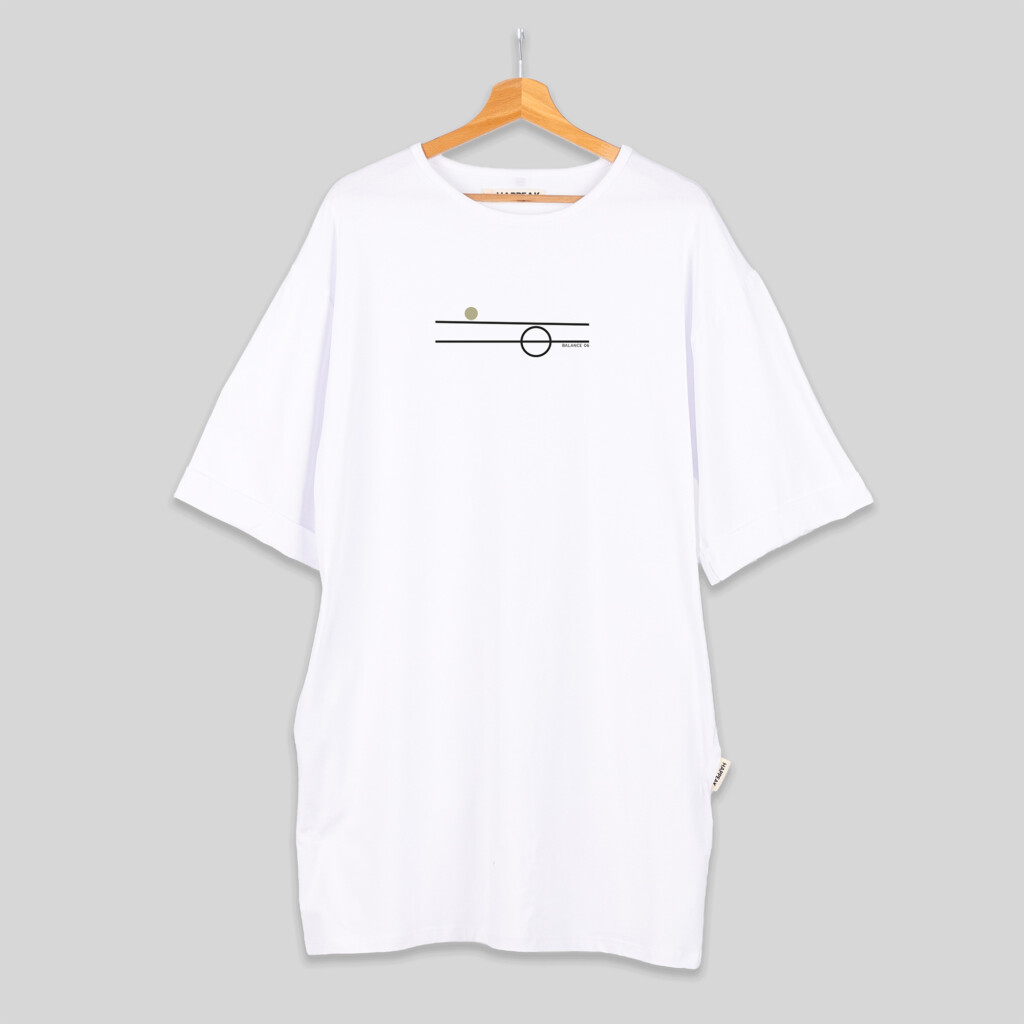 Balance 06 – Minimal Line Art Short T-Shirt Dress Dresses  - 3
