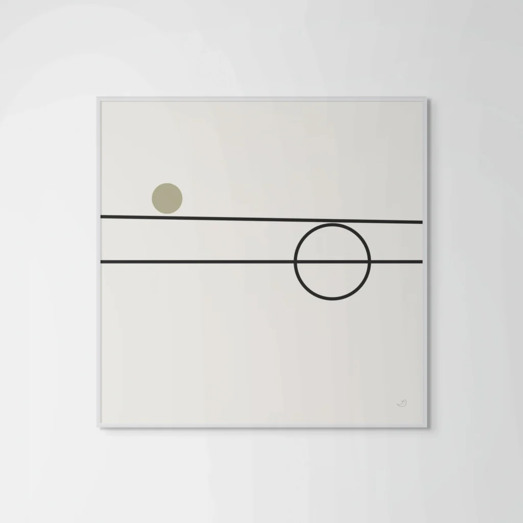 Balance 06 minimalist line composition with flowing geometric structure