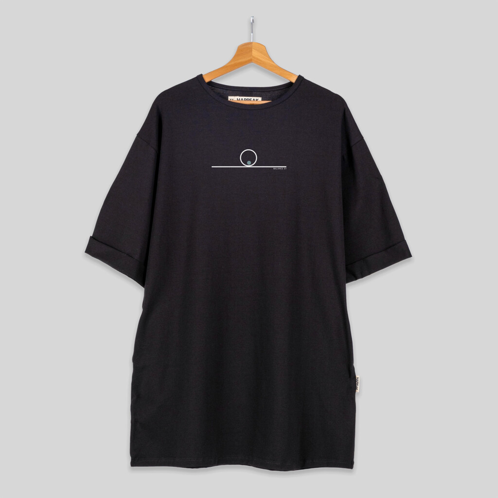 Balance 07 – Geometric Accent Short T-Shirt Dress Dresses  - 3