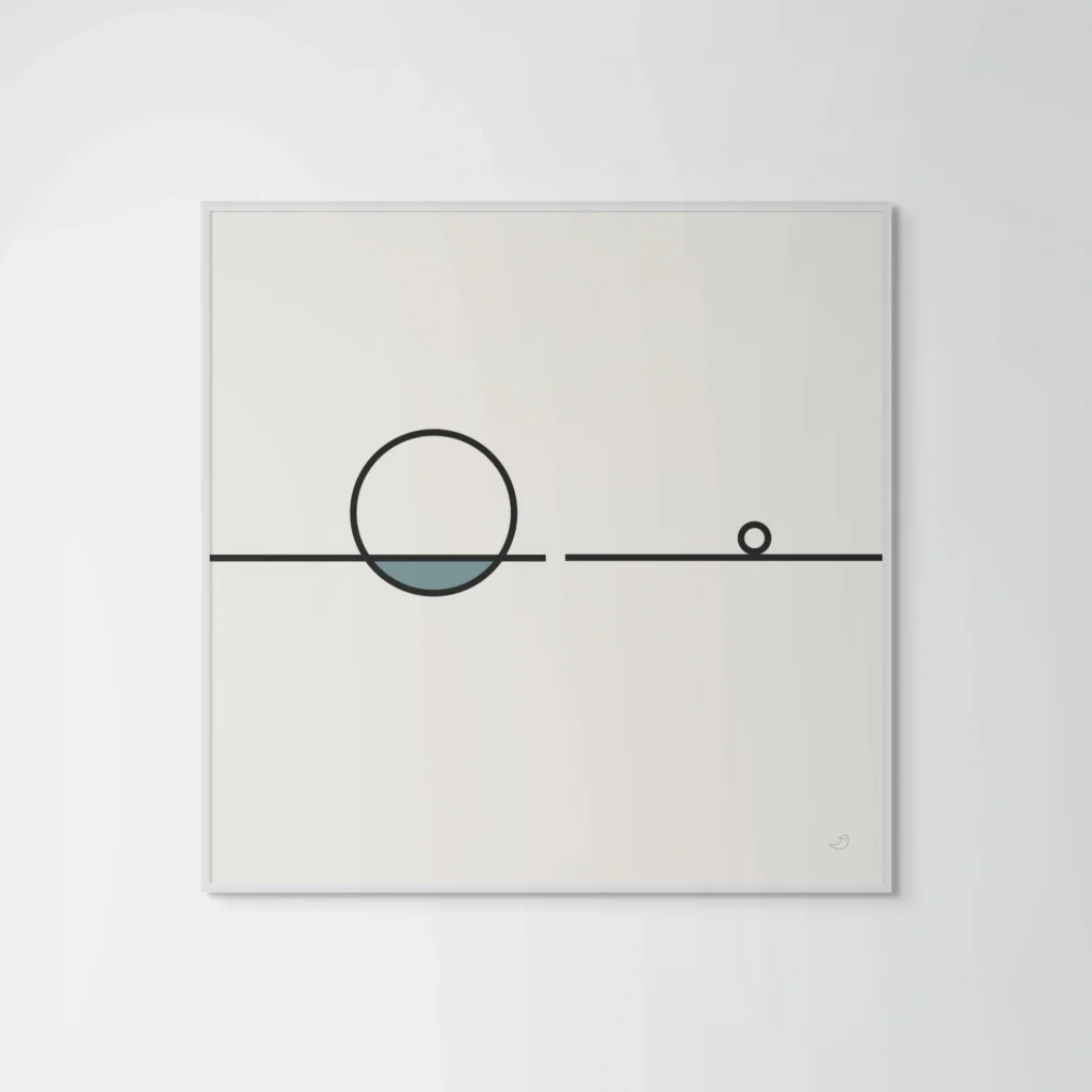 Balance 09 minimalist geometric composition with subtle structural gap