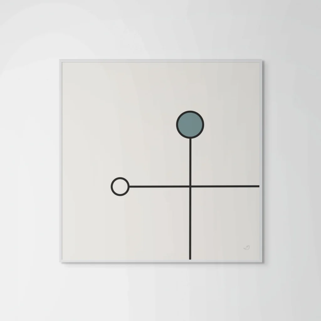 Balance 10 minimal geometric art with intersecting forms