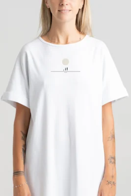 minimal t-shirt dress with abstract design abstract family concept clothing