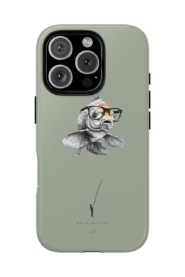 Horizons 04 Possibility sage phone case with fisherman and floating fish