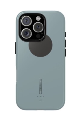 Horizons 02 Reach blue grey phone case with ladder and moon