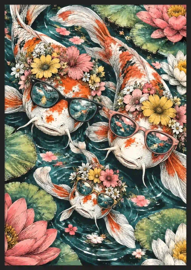 Koi Family Canvas Canvas  - 4