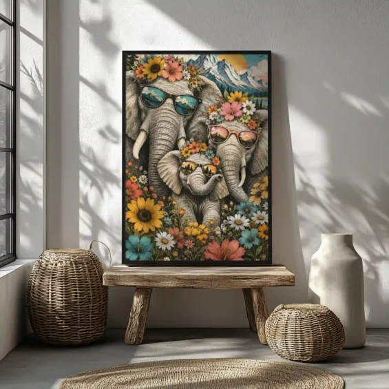 Elephant family canvas Canvas  - 2