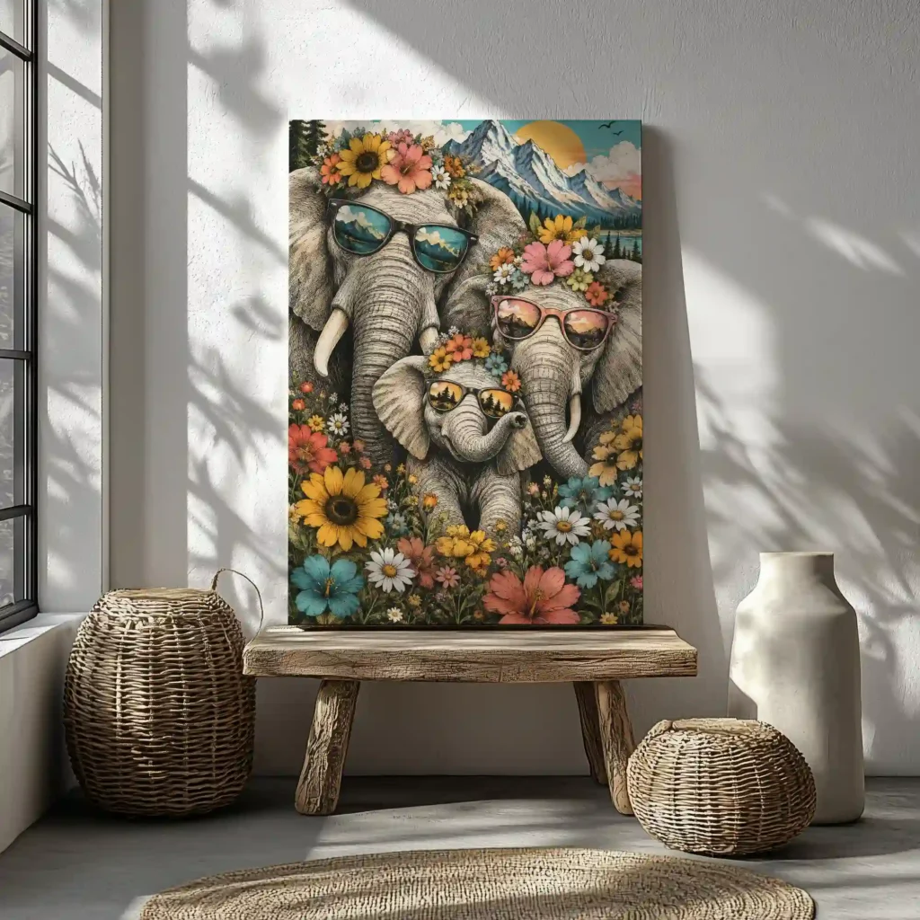 Elephant family canvas Canvas  - 3