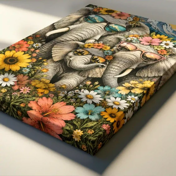 Elephant family canvas Canvas  - 5