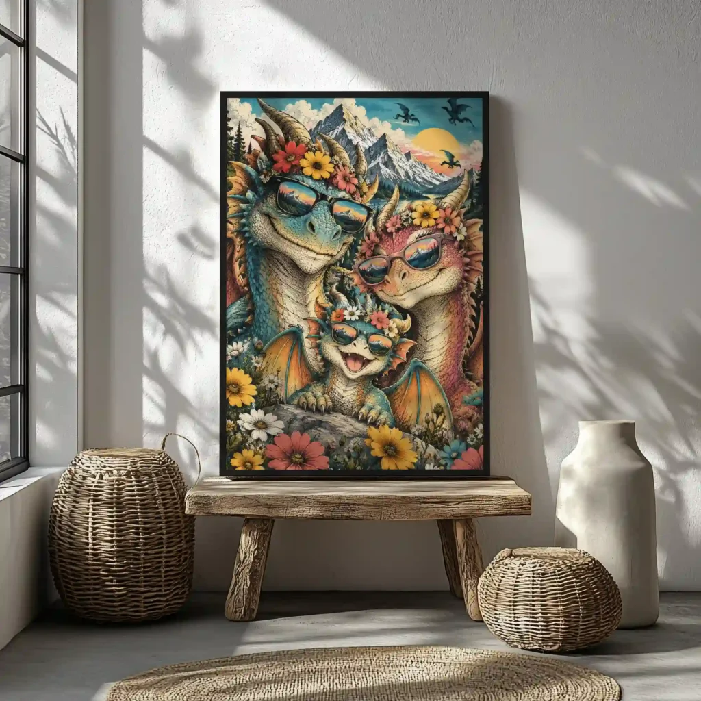 Dragon Family Canvas Canvas  - 2