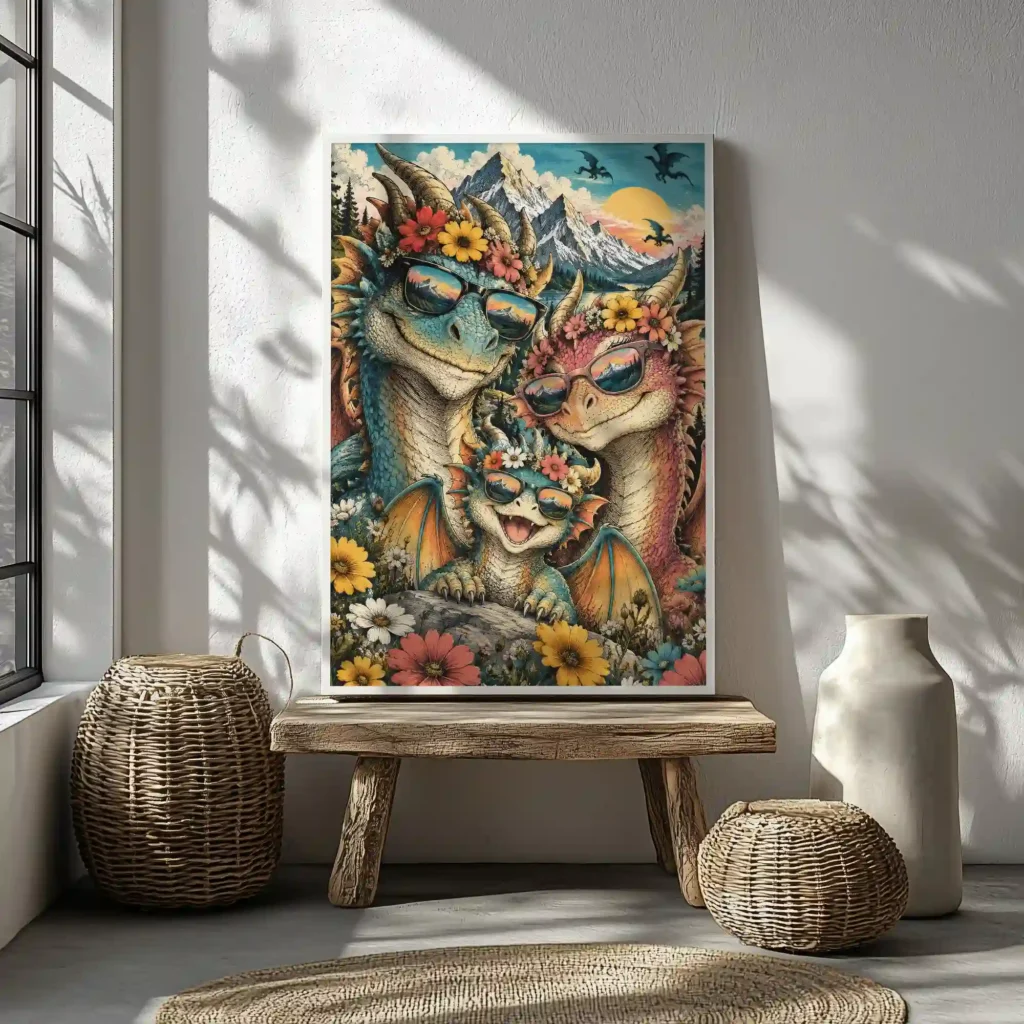 Dragon Family Canvas Canvas  - 1