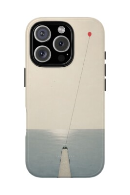 The Sea phone case with friends sitting at the end of a pier